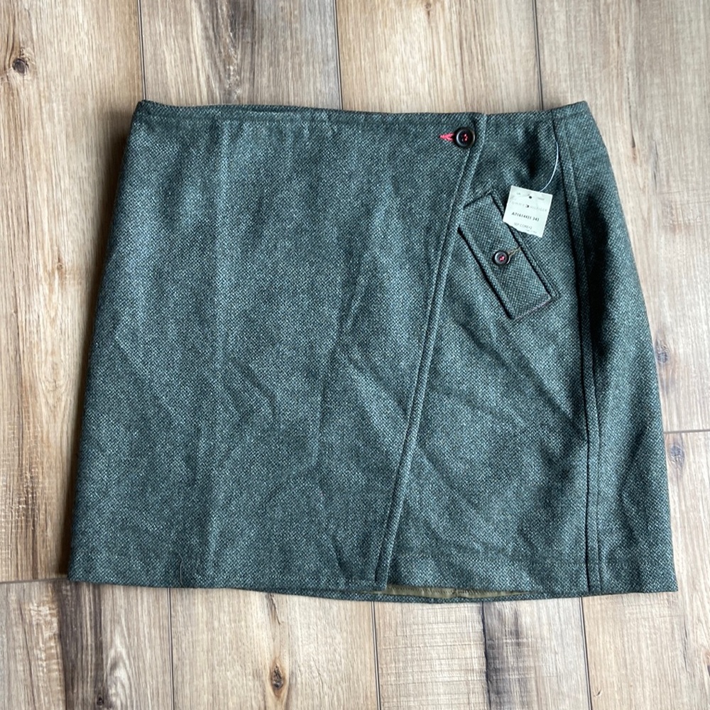 NWT Tommy Hilfiger Olive Tweed Wrap Skirt